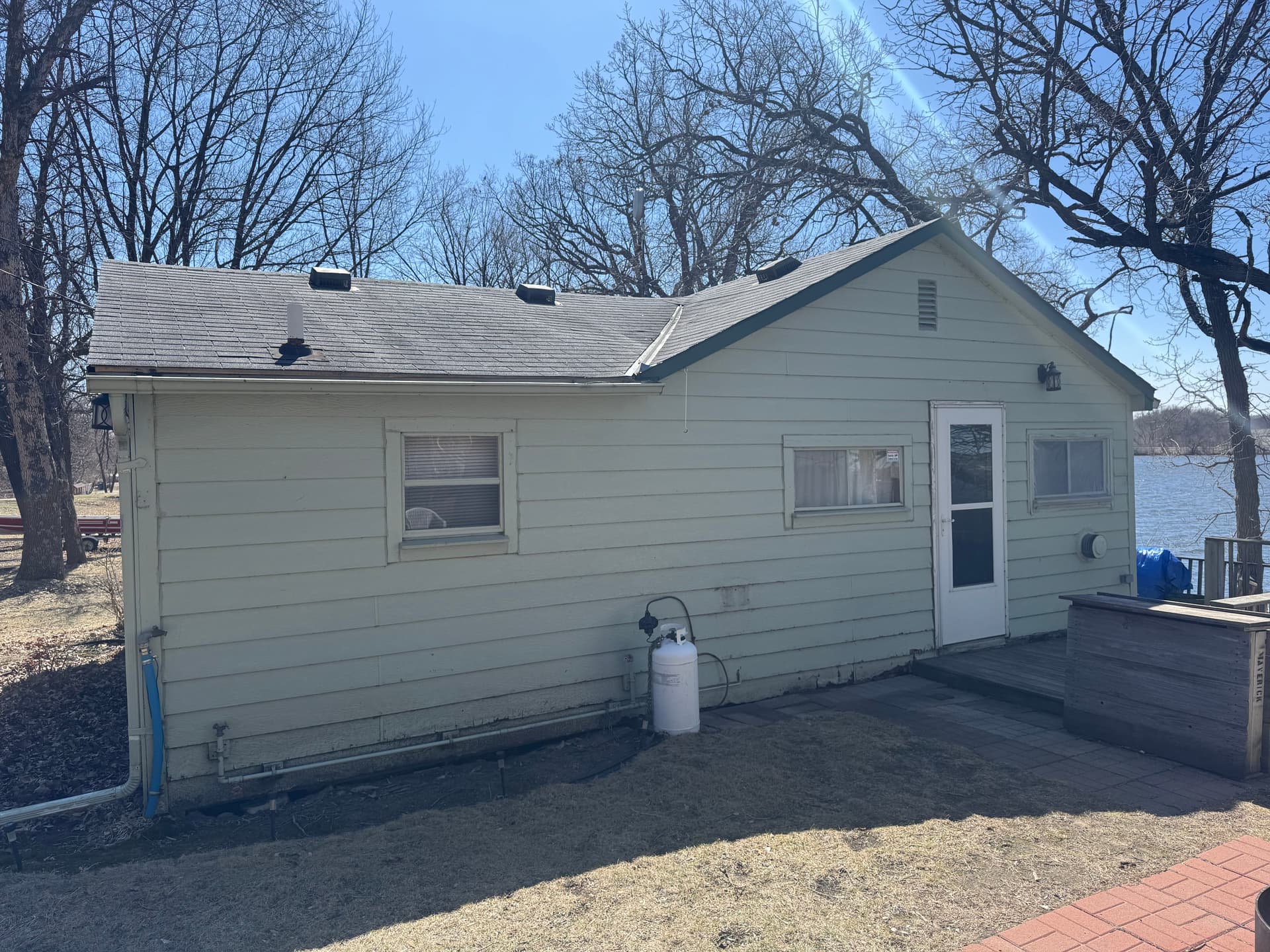 Complete Cabin Makeover with Sleek Gray Vinyl in Lakefront Location image