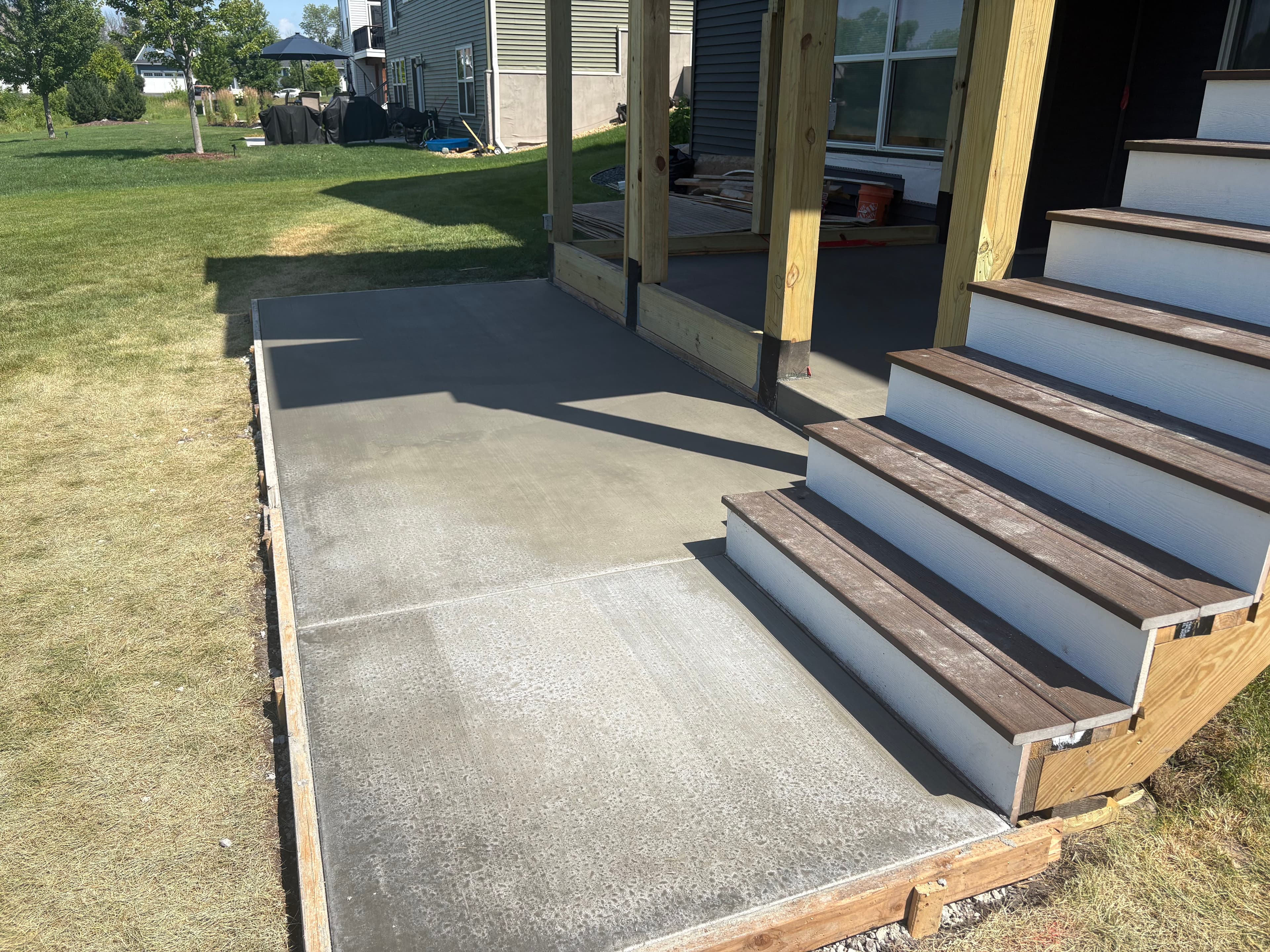 Project Covered Porch Build With Fresh Concrete Patio Base image