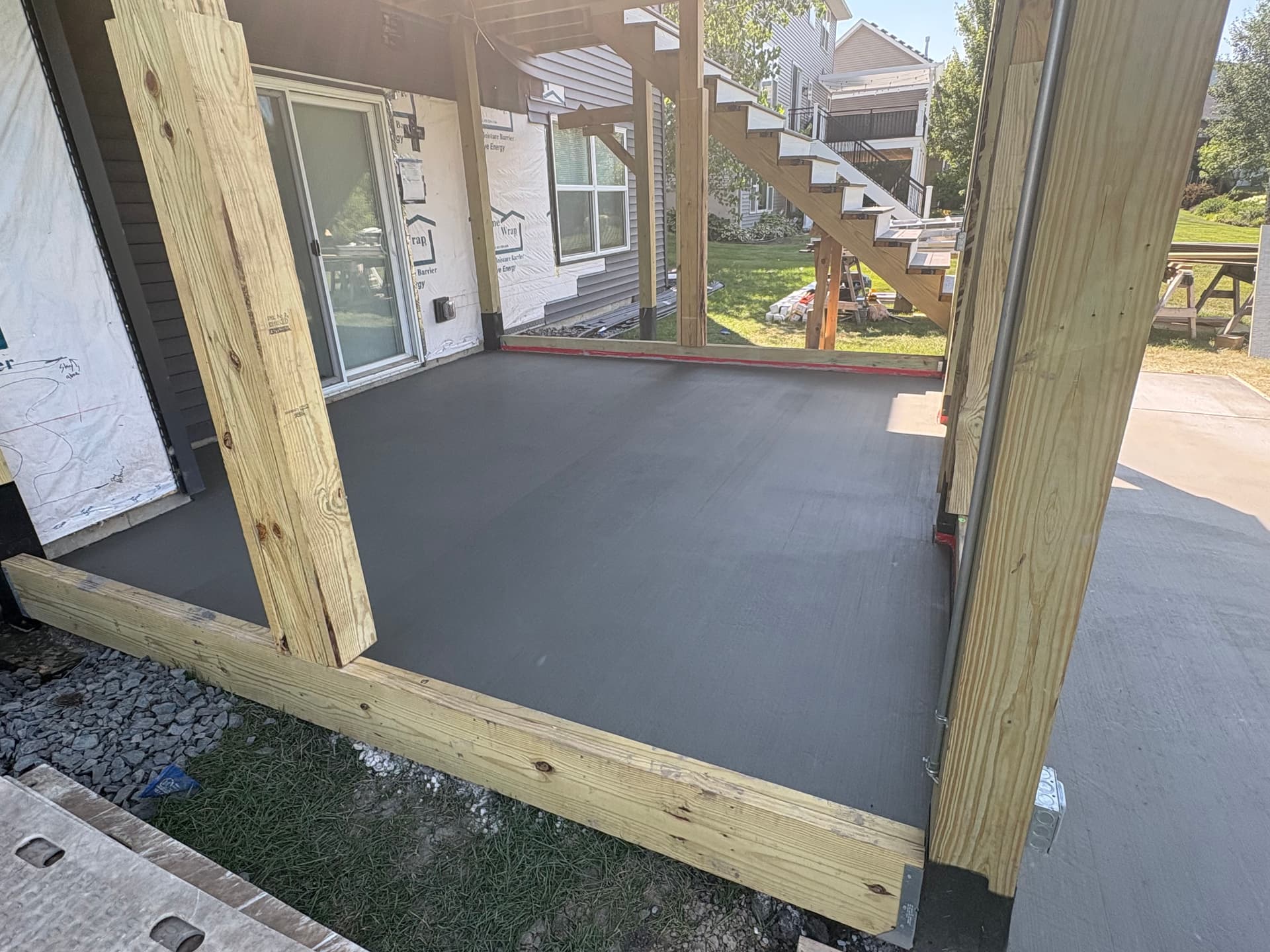 Gallery photos for Covered Porch Build With Fresh Concrete Patio Base: Image #3