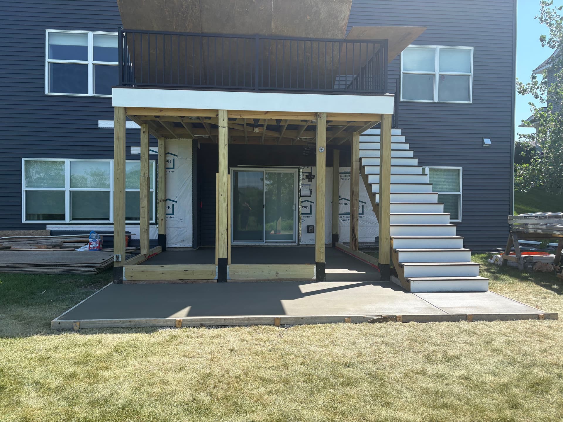 Gallery photos for Covered Porch Build With Fresh Concrete Patio Base: Image #1