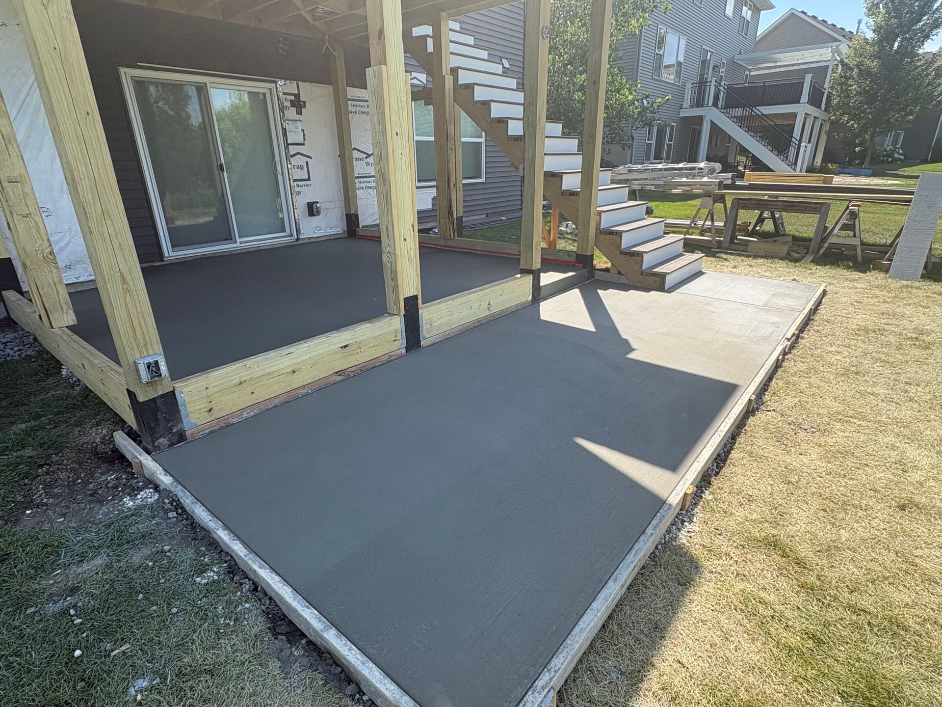 Gallery photos for Covered Porch Build With Fresh Concrete Patio Base: Image #2